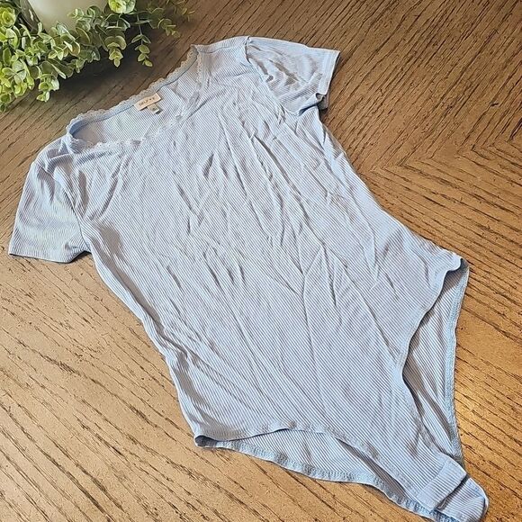 Light blue ribbed bodysuit size M - Picture 9 of 9